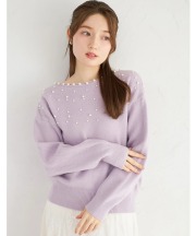 パール装飾ラメシャギーニットプルオーバー tocco closet(トッコクローゼット)　