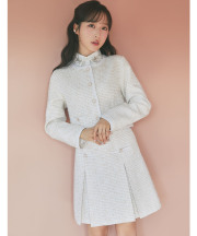 ツイードタックミニスカート  tocco closet(トッコクローゼット) ※小栗有以さんはベージュ着用 ＊スペシャルプライス品につき返品/キャンセル/配送日指定不可/ラッピング不可/少量在庫のセールの為交換は出来かねる場合がございます。