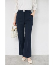 美シルエットで高見えするビジューバックルベルト付きパンツ  tocco closet(トッコクローゼット)《CeremonyStyle》《NewLifeStyle》/#21 ダークネイビー