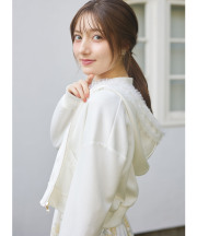 ラフなのにキレイ見えするドットチュールフリル付きパールジップパーカー 3月28日(土)再販決定☆  tocco closet(トッコクローゼット)《Blossoming Spring 2026》