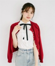 ＵＶカット＆接触冷感＆ハンドウォッシュ♪フラワーモチーフ釦カーディガン tocco closet(トッコクローゼット)　