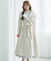 ２ＷＡＹ仕様ゴールド釦ヨークトレンチコート tocco closet(トッコクローゼット)　 《SpringOuterCollection》《NewLifeStyle》※松川星さん＆有村実樹さんはパールベージュ着用/#165 パールベージュ