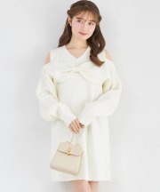 ラメ入りビックリボンオフショルミニワンピース tocco closet(トッコクローゼット)※オフィシャルサイト限定 ※セレクトアイテム