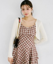 メローフリルボレロ×リボンチェックミニワンピースセット tocco closet(トッコクローゼット) ※オフィシャルサイト＆新宿ルミネエスト店限定