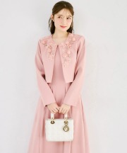 立体フラワーモチーフ付きジャケット×ノースリーブワンピースセットアップ tocco closet(トッコクローゼット)