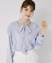 ボウタイリボン付きラッフルフリルブラウス  4月19日(日)再販決定☆ tocco closet(トッコクローゼット) ※少量の在庫確保による再販売の為、交換は出来かねる場合がございます。