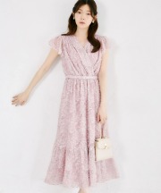 ベルト付きカットジャガードカシュクールワンピース tocco closet(トッコクローゼット)