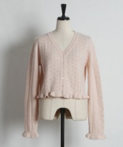 フリル透かし編みニットカーディガン  tocco closet(トッコクローゼット)　※オフィシャルサイト限定 ※セレクトアイテム