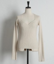 ハートネックリブニットプルオーバー  tocco closet(トッコクローゼット)　※オフィシャルサイト限定 ※セレクトアイテム