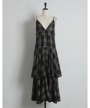 チェック柄ティアードフリルキャミワンピース tocco closet(トッコクローゼット)　※オフィシャルサイト限定 ※セレクトアイテム