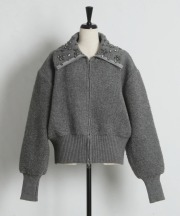 ビジュー付きビックカラーニットブルゾン tocco closet(トッコクローゼット) tocco closet(トッコクローゼット)※オフィシャルサイト限定 ※セレクトアイテム