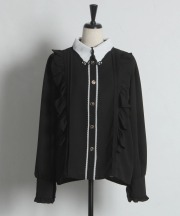 フリル付きサイドラインレース装飾ブラウス tocco closet(トッコクローゼット)　※オフィシャルサイト限定 ※セレクトアイテム