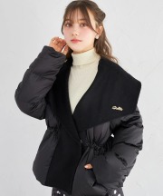 ブローチ付きビックカラーショートダウンコート tocco closet(トッコクローゼット)※オフィシャルサイト限定 ※セレクトアイテム