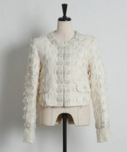パールビジュー装飾フリンジジャケット tocco closet(トッコクローゼット)※オフィシャルサイト限定 ※セレクトアイテム
