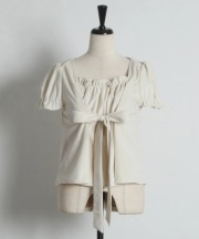 リボン付きギャザーカットプルオーバー  tocco closet(トッコクローゼット)　※オフィシャルサイト限定 ※セレクトアイテム