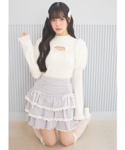 インナーパンツ付きリボン装飾ドロストレースフリルスカート Suyunn(スユン)《PINKorBLUE》＊スペシャルプライス品につき返品/キャンセル/配送日指定不可/ラッピング不可/少量在庫のセールの為交換は出来かねる場合がございます。