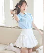 リボン付きインナーパンツ仕様タフタバルーンスカート Suyunn(スユン) ※松本ももなさんはホワイト着用