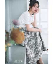 千鳥×チェック柄ジャガードギャザーフレアスカート【rosilia ロジリア】 tocco closet(トッコクローゼット)※小室安未さんはブラウン着用《tocco closet luxe》