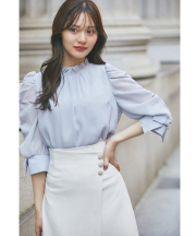 ビジュー付きハイウエストラップタイトスエードスカート 3月30日(月)再販決定☆《tocco closet luxe》※グレイッシュブラウンの入荷はありません。※少量の在庫確保による再販売の為、交換は出来かねる場合がございます。