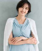 スパンコール入りレース装飾リブニットカーディガン tocco closet(トッコクローゼット)　《tocco closet luxe》※有村実樹さんはアイスグレー＆オフホワイト着用/#49 オフホワイト