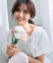 後ろリボン付き立体フラワーギャザーブラウス 3月27日(金)再販決定☆ tocco closet(トッコクローゼット)　《tocco closet luxe》※有村実樹さんはオフホワイト着用 ※少量の在庫確保による再販売の為、交換は出来かねる場合がございます。予めご了承ください。/#49 オフホワイト