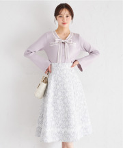 レースボンディングツイードフレアスカート 1月23日(金)再販決定☆　【aceline アセリン】 tocco closet(トッコクローゼット) ※少量の在庫確保による再販売の為、交換は出来かねる場合がございます。