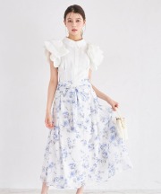 ３ＷＡＹウエストリボン付きフラワープリントフレアスカート【acenlis アセンリス】 tocco closet ＊スペシャルプライス品につき返品/キャンセル/配送日指定不可/ラッピング不可/少量在庫のセールの為交換は出来かねる場合がございます。