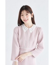 ２ＷＡＹレース襟付きラインレース×ツイードワンピース 3月5日(水)再販決定☆【aneran アネラン】tocco closet(トッコクローゼット)《Dress for Special Day》《Tweed Collection》