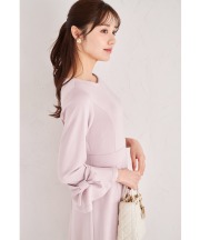 リボン付きフレアスリーブカットワンピース【cheony】 tocco closet ＊スペシャルプライス品につき返品/キャンセル/配送日指定不可/ラッピング不可/少量在庫のセールの為交換は出来かねる場合がございます。