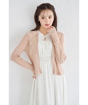 襟付きカギ編みスカラップニットカーディガン tocco closet(トッコクローゼット) ＊スペシャルプライス品につき返品/キャンセル/配送日指定不可/ラッピング不可/少量在庫のセールの為交換は出来かねる場合がございます。
