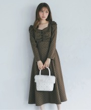 フロッキーハートドットワンピース  tocco closet ＊スペシャルプライス品につき返品/キャンセル/配送日指定不可/ラッピング不可/少量在庫のセールの為交換は出来かねる場合がございます。