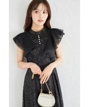ウエストリボン付きパール装飾ラッフルフリルフラワーレースワンピース 7月7日(月)オフィシャルサイト限定再販☆ 《tocco closet luxe》※少量の在庫確保による再販売の為、交換は出来かねる場合がございます。予めご了承ください。