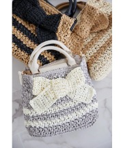 ２ＷＡＹショルダー付きリボンボーダーペーパーかごバッグ 【faduchy ファデュシー】 tocco closet※セレクトアイテム　＊スペシャルプライス品につき返品/キャンセル/配送日指定不可/ラッピング不可/少量在庫のセールの為交換は出来かねる場合がございます。