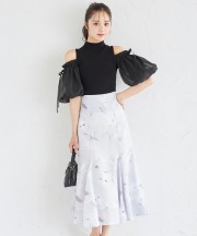 フラワープリントマーメイドフレアスカート【fadula ファデューラ】 tocco closet(トッコクローゼット)