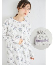 りぼん付きフラワープリント巾着×ワンピースセット【freya フレイヤ】 tocco closet　＊スペシャルプライス品につき返品/キャンセル/配送日指定不可/ラッピング不可/少量在庫のセールの為交換は出来かねる場合がございます。