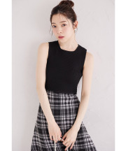 リブ×チェックドッキングニットワンピース 6月2日(月)オフィシャルサイト限定再販☆【fumina フュミーナ】 tocco closet(トッコクローゼット)　※少量の在庫確保による再販売の為、交換は出来かねる場合がございます。予めご了承ください。