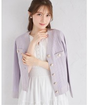 透かし編み切り替えラメニットカーディガン【jelsa ジェルサ】 tocco closet(トッコクローゼット) ＊スペシャルプライス品につき返品/キャンセル/配送日指定不可/ラッピング不可/少量在庫のセールの為交換は出来かねる場合がございます。