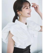 バルーンスリーブウエストタックブラウス【liasis リアシス】 tocco closet(トッコクローゼット)※ハ・ヨンスさんはオフホワイト着用《tocco closet luxe》
