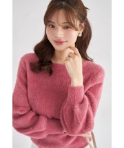 ボリュームスリーブフェザーニットプルオーバー  12月19日(金)ローズピンク再販決定☆【louette ロウート】 tocco closet(トッコクローゼット)　※少量の在庫確保による再販売の為、交換は出来かねる場合がございます。予めご了承ください。