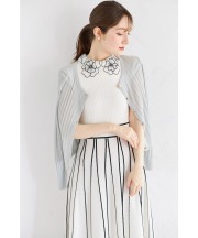 ゴールド釦ラメ透かし編みニットカーディガン 【lumche ラムシェ】 tocco closet ＊スペシャルプライス品につき返品/キャンセル/配送日指定不可/ラッピング不可/少量在庫のセールの為交換は出来かねる場合がございます。