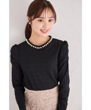 パール付きパワーショルダーカットソープルオーバー【malisyn マリシン】 tocco closet(トッコクローゼット)＊スペシャルプライス品につき返品/キャンセル/配送日指定不可/ラッピング不可/少量在庫のセールの為交換は出来かねる場合がございます。