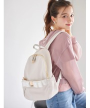 金具リボンミニリュック (～11インチタブレット対応) tocco closet(トッコクローゼット) ※オフベージュ少量の在庫確保による再販売の為、交換は出来かねる場合がございます。予めご了承ください。
