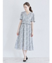 トワルドジュイプリントウエストシャーリングカシュクールワンピース 【ranony ラノニー】＊スペシャルプライス品につき返品/キャンセル/配送日指定不可/ラッピング不可/少量在庫のセールの為交換は出来かねる場合がございます。