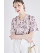 パール釦Ｖネックフレアスリーブブラウス 7月7日(月)オフィシャルサイト限定再販☆【salarita サラリタ】 tocco closet(トッコクローゼット)※少量の在庫確保による再販売の為、交換は出来かねる場合がございます。予めご了承ください。