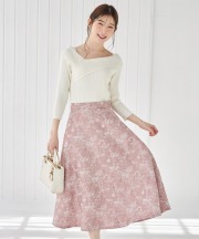 フラワージャカードフレアスカート 4月10日(木)オフィシャルサイト限定再販☆【seliora セリオラ】 tocco closet(トッコクローゼット)　※少量の在庫確保による再販売の為、交換は出来かねる場合がございます。予めご了承ください。