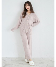 tocco closetロゴ刺繍入りリボン付きモールニットパンツ【shelena】※こちらの商品は上下セットアイテムではございません。＊スペシャルプライス品につき返品/キャンセル/配送日指定不可/ラッピング不可/少量在庫のセールの為交換は出来かねる場合がございます。