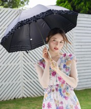 【他商品との同梱不可】【通常より発送にお時間がかかります】完全遮光100％＆雨天兼用♪ホイップフリル長傘  tocco closet(トッコクローゼット)