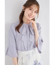フレアスリーブリボンボウタイブラウス【somina ソミナ】 tocco closet(トッコクローゼット)