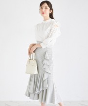 チェック柄ラッフルフリルアシメスカート【toahlia トアリア】 tocco closet(トッコクローゼット)　＊スペシャルプライス品につき返品/キャンセル/配送日指定不可/ラッピング不可/少量在庫のセールの為交換は出来かねる場合がございます。
