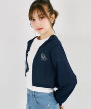 ホットフィックスビジューロゴ入り梨地シアーショート丈パーカー 6/5(金)～6/10(水)限定タイムセール☆ ＊スペシャルプライス品につき返品/キャンセル/配送日指定不可/ラッピング不可/少量在庫のセールの為交換は出来かねる場合がございます。